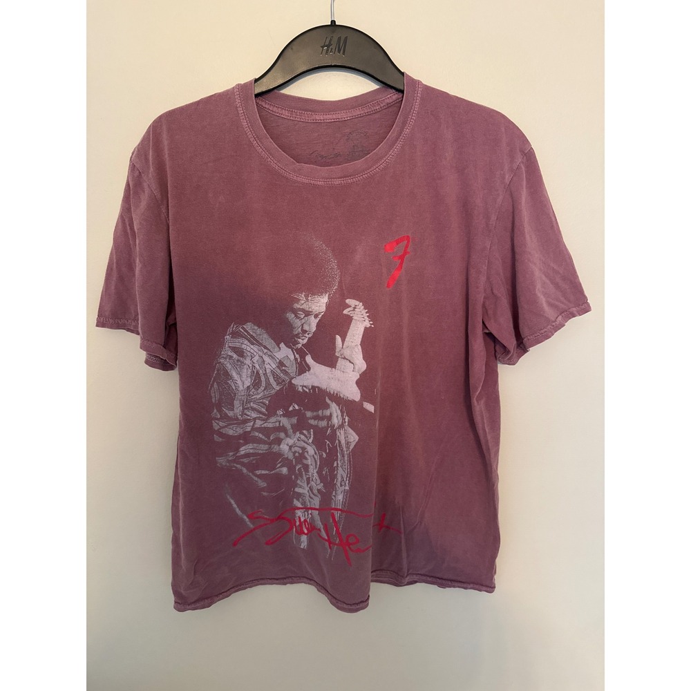 Fender Jimi Hendrix Graphic T-Shirt Faded Burgundy Short Sleeve Medium